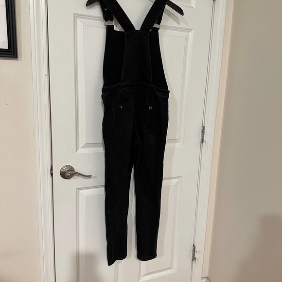 The Editor's Market cotton blend black denim overalls jumpsuit size XS - Picture 3 of 8